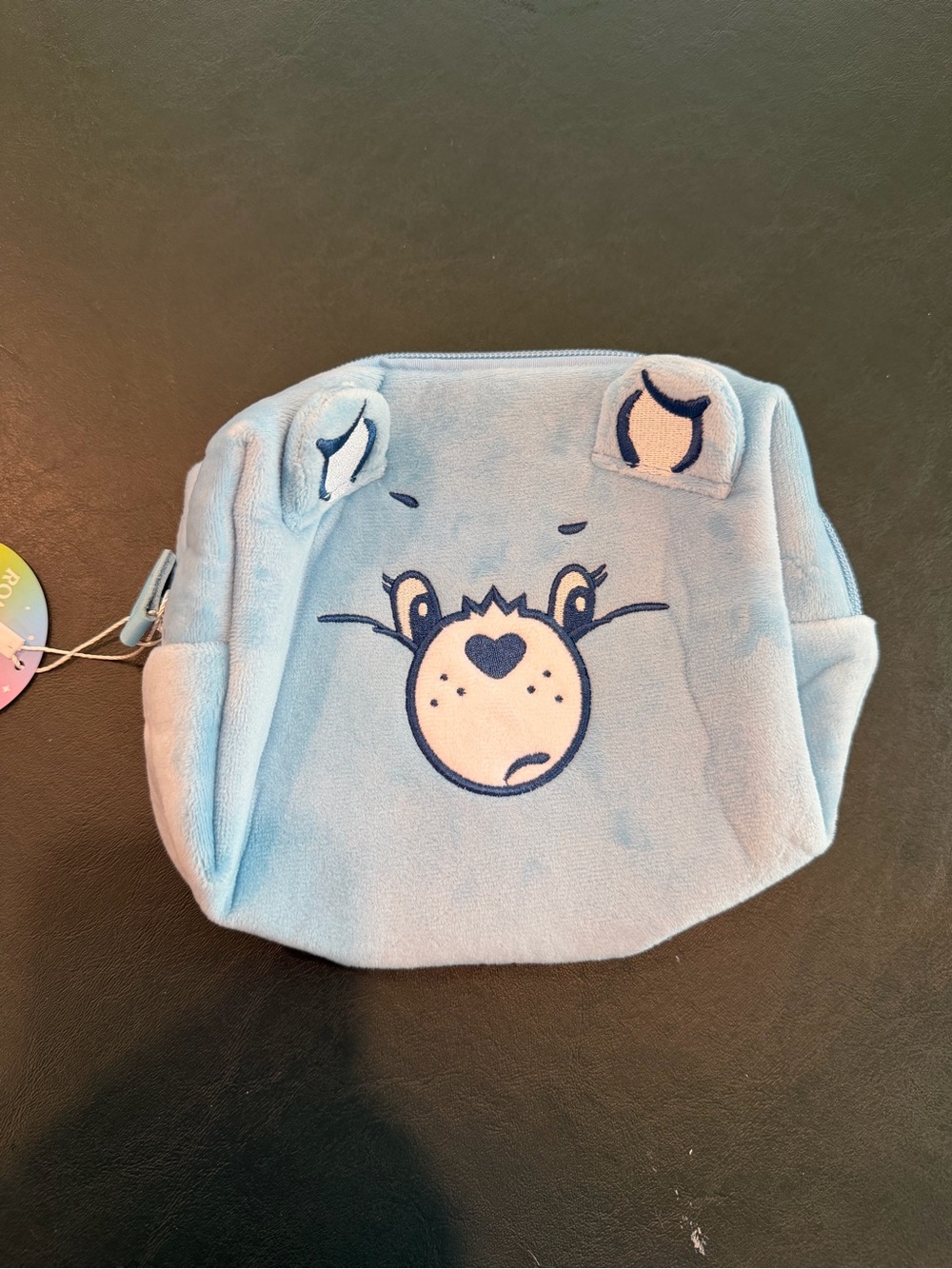 Care Bears Blue Plush Face Zip Pouch
